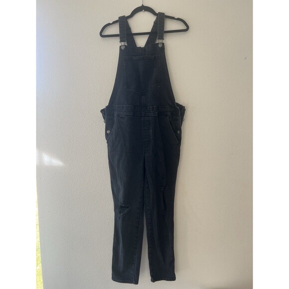 Old Navy Black Denim Overalls - Picture 2 of 16